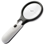 Hand held magnifying glass with lamp-