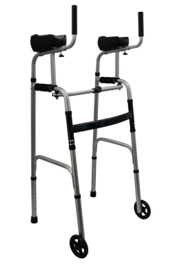 Single snap folding aluminum forearm support two wheel walker model: YM-C04-