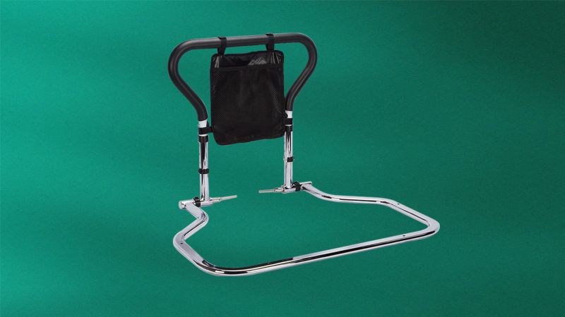 Flat tube bedside armrest-